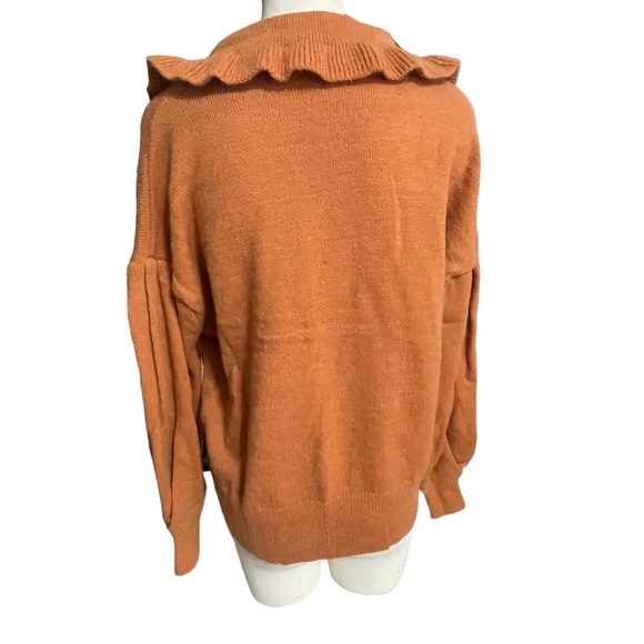 Stitch and Knot Lenna ruffle necks collar knit sweater Size Large - Picture 8 of 15